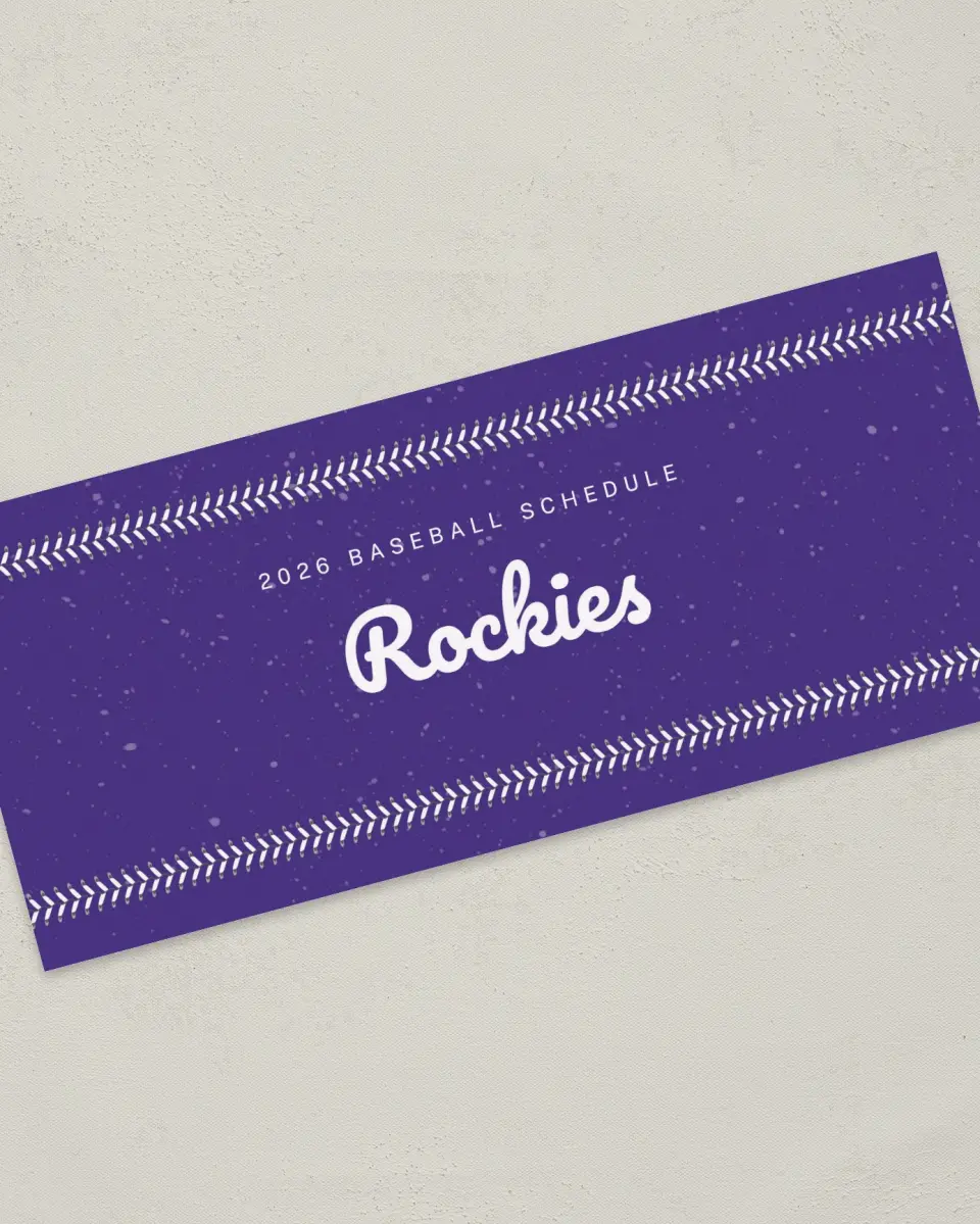 This is a 4" x 9" Baseball Insert called Rockies printed in full color