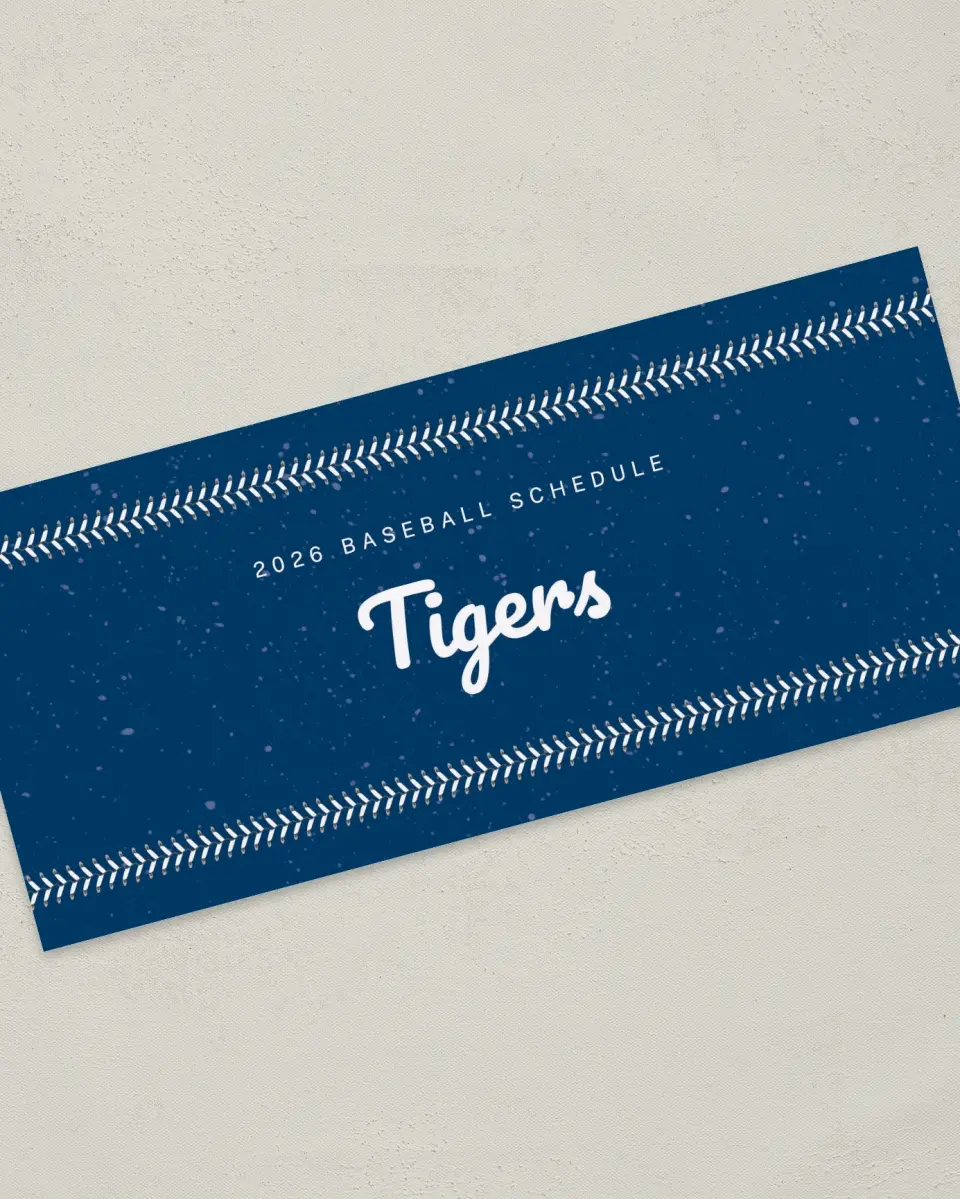 This is a 4" x 9" Baseball Insert called Tigers printed in full color
