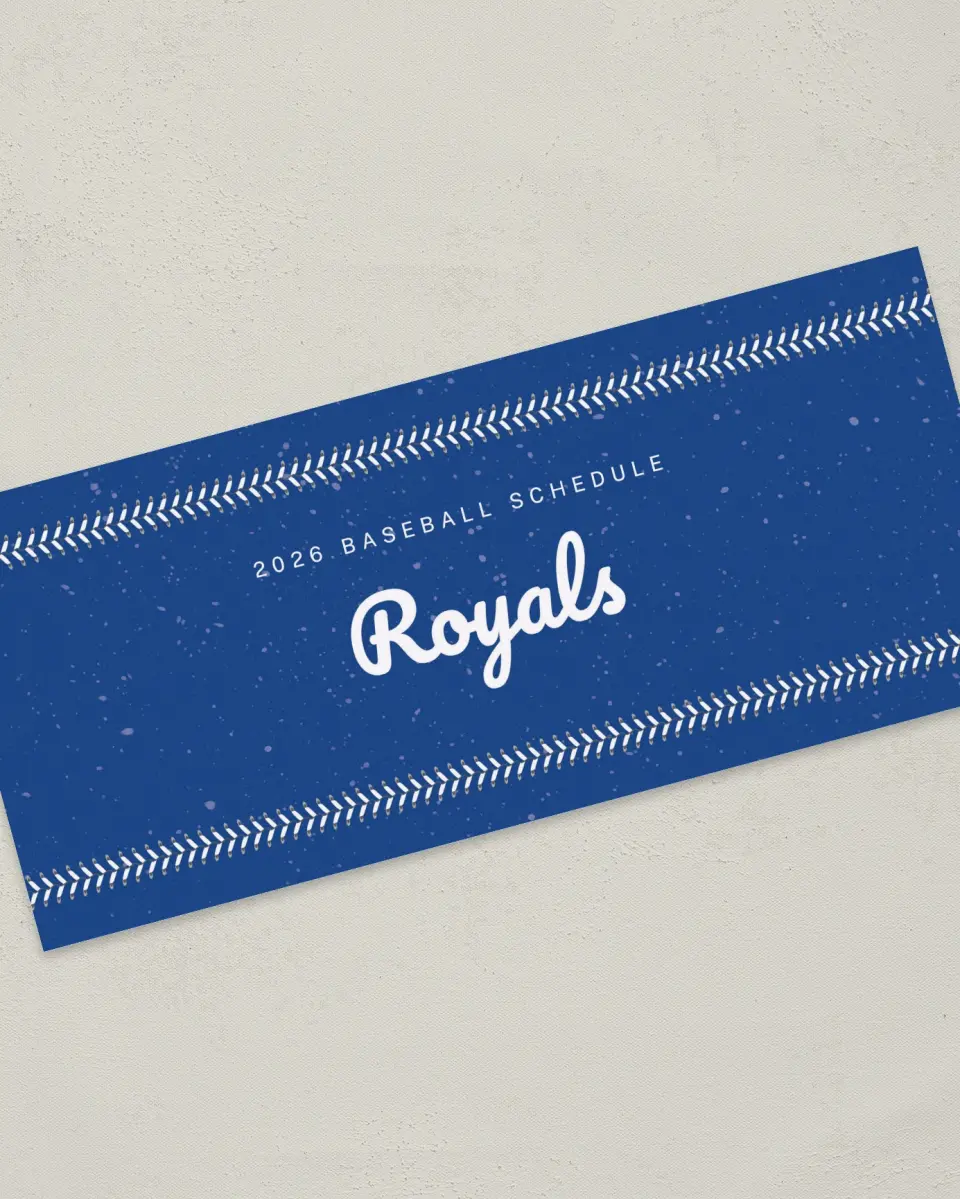 This is a 4" x 9" Baseball Insert called Royals printed in full color