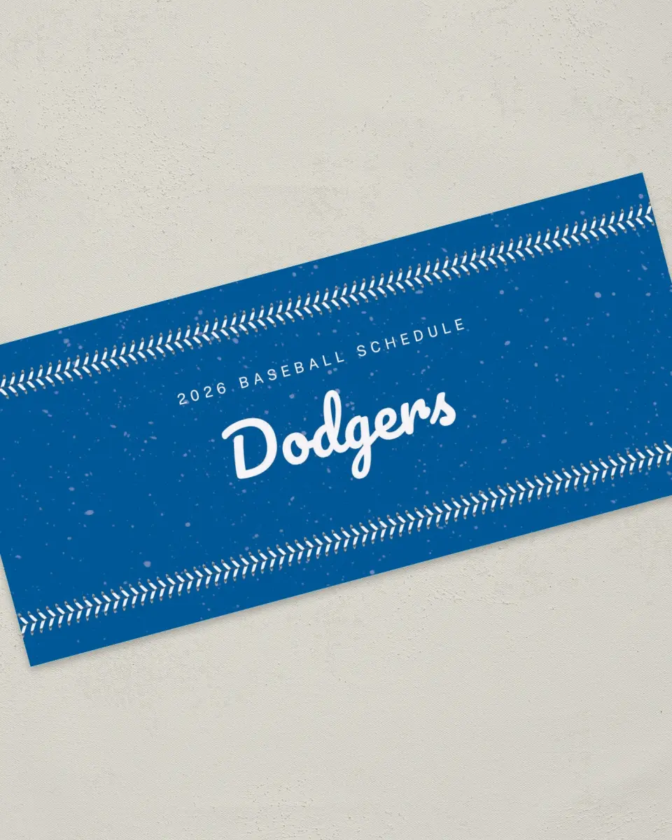 This is a 4" x 9" Baseball Insert called Dodgers printed in full color