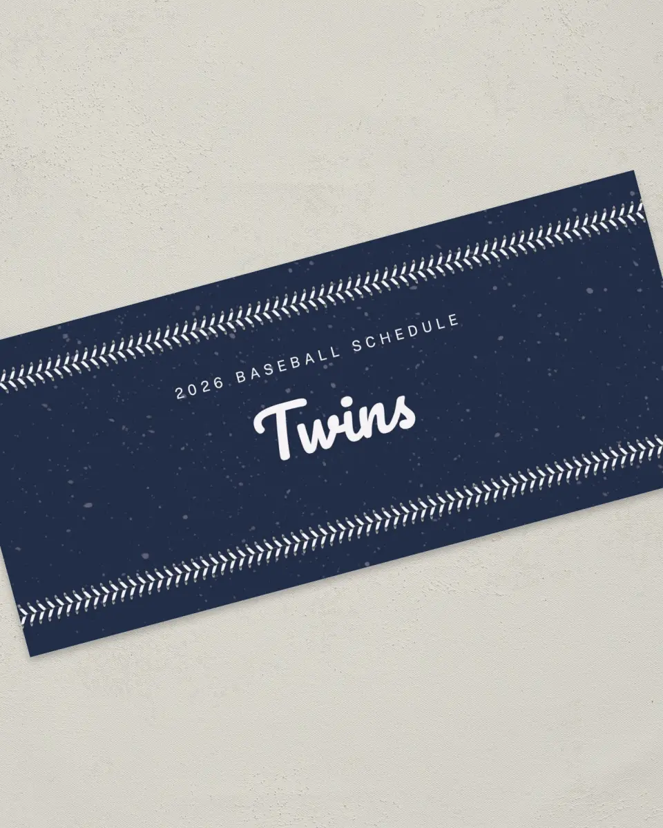 This is a 4" x 9" Baseball Insert called Twins printed in full color