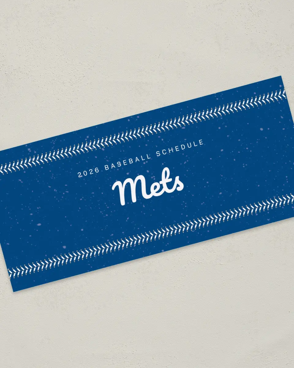 This is a 4" x 9" Baseball Insert called Mets printed in full color