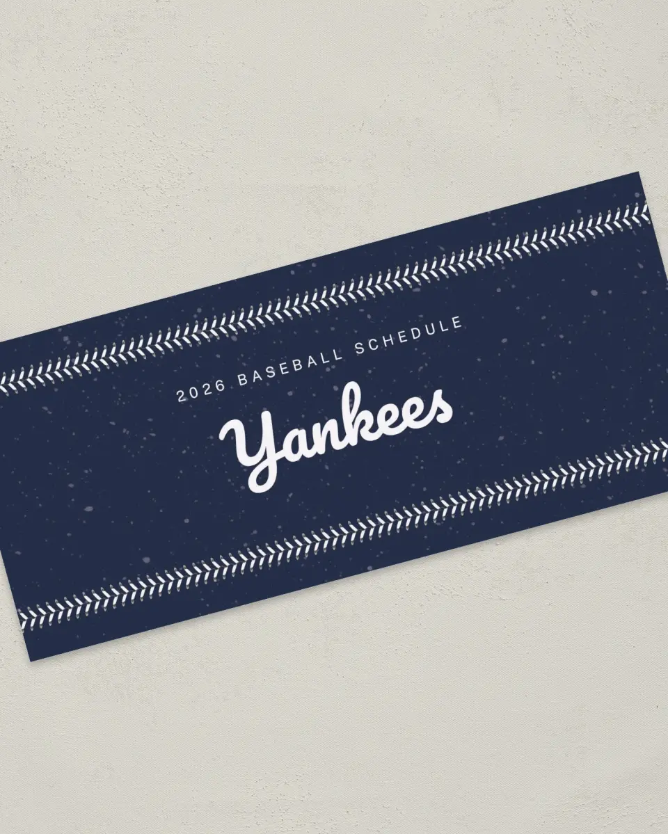 This is a 4" x 9" Baseball Insert called Yankees printed in full color