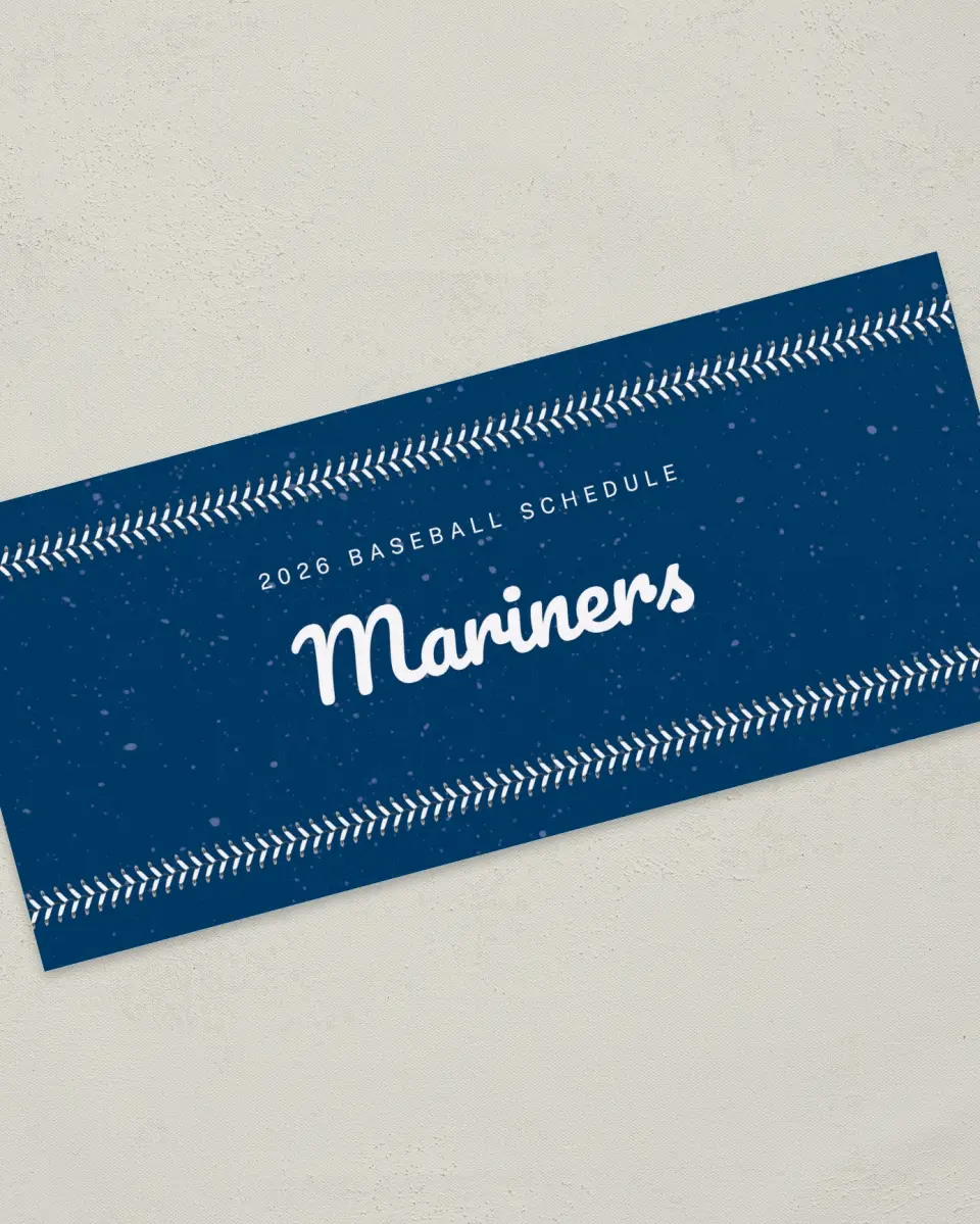 This is a 4" x 9" Baseball Insert called Mariners printed in full color