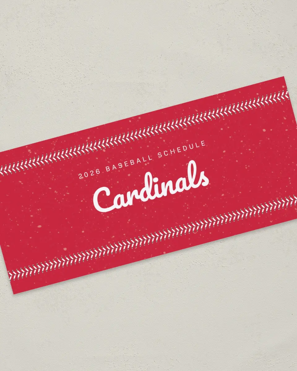 This is a 4" x 9" Baseball Insert called Cardinals printed in full color