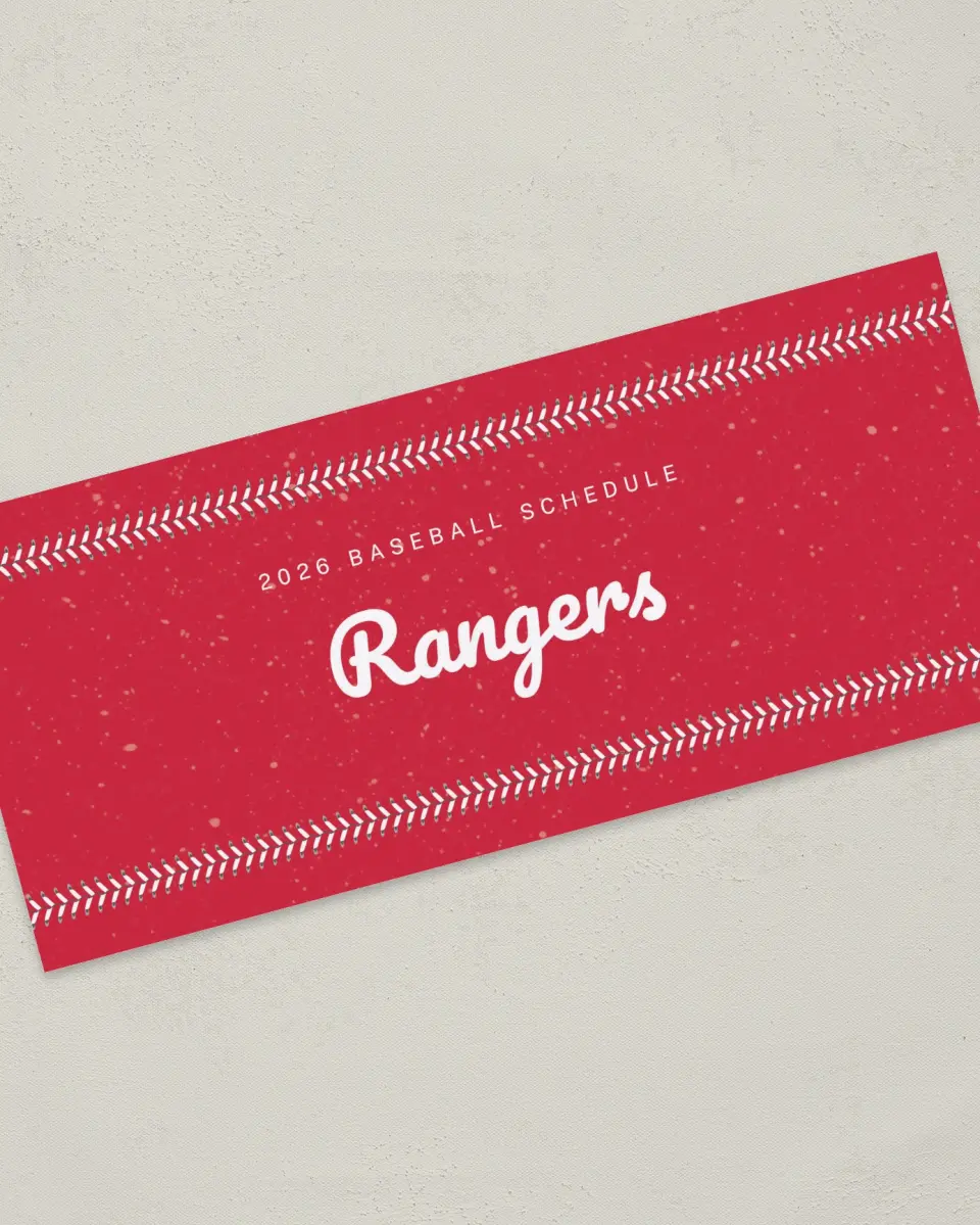 This is a 4" x 9" Baseball Insert called Rangers printed in full color