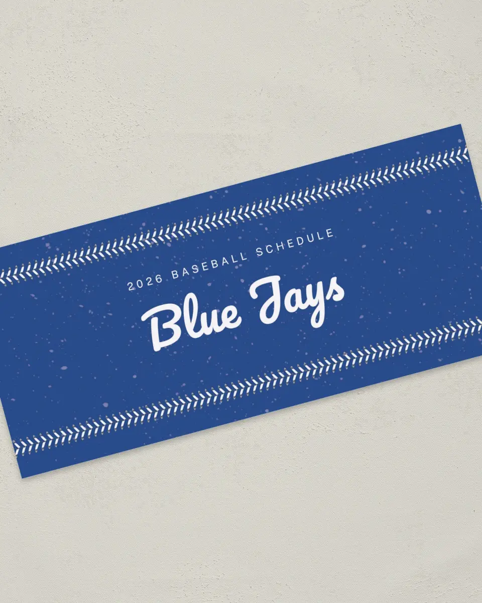 This is a 4" x 9" Baseball Insert called Blue Jays printed in full color