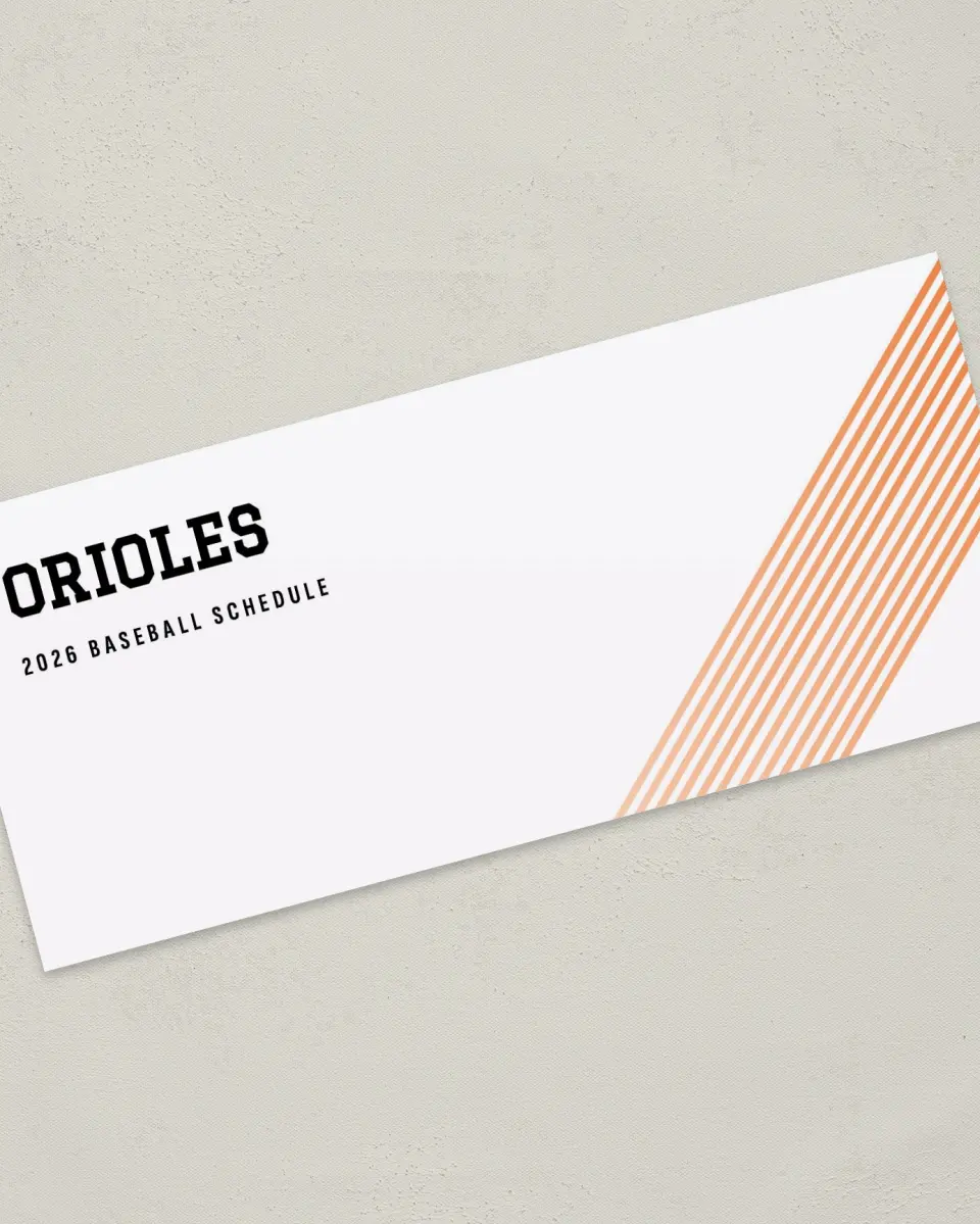 This is a 4" x 9" Baseball Insert called Orioles printed in full color