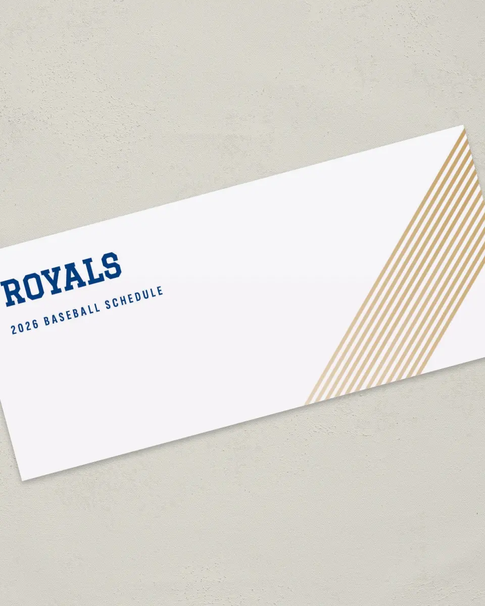 This is a 4" x 9" Baseball Insert called Royals printed in full color