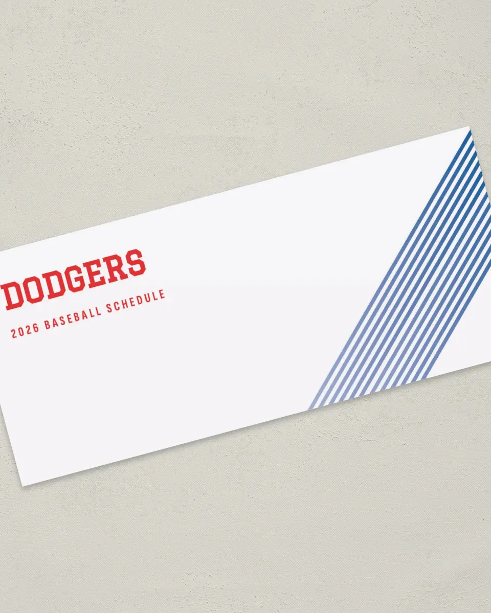 This is a 4" x 9" Baseball Insert called Dodgers printed in full color