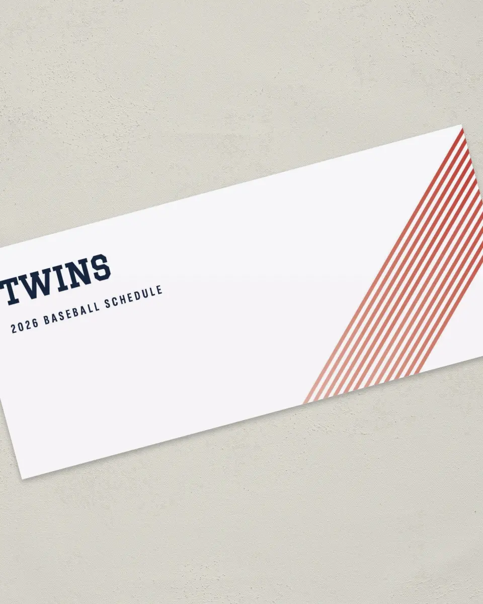 This is a 4" x 9" Baseball Insert called Twins printed in full color
