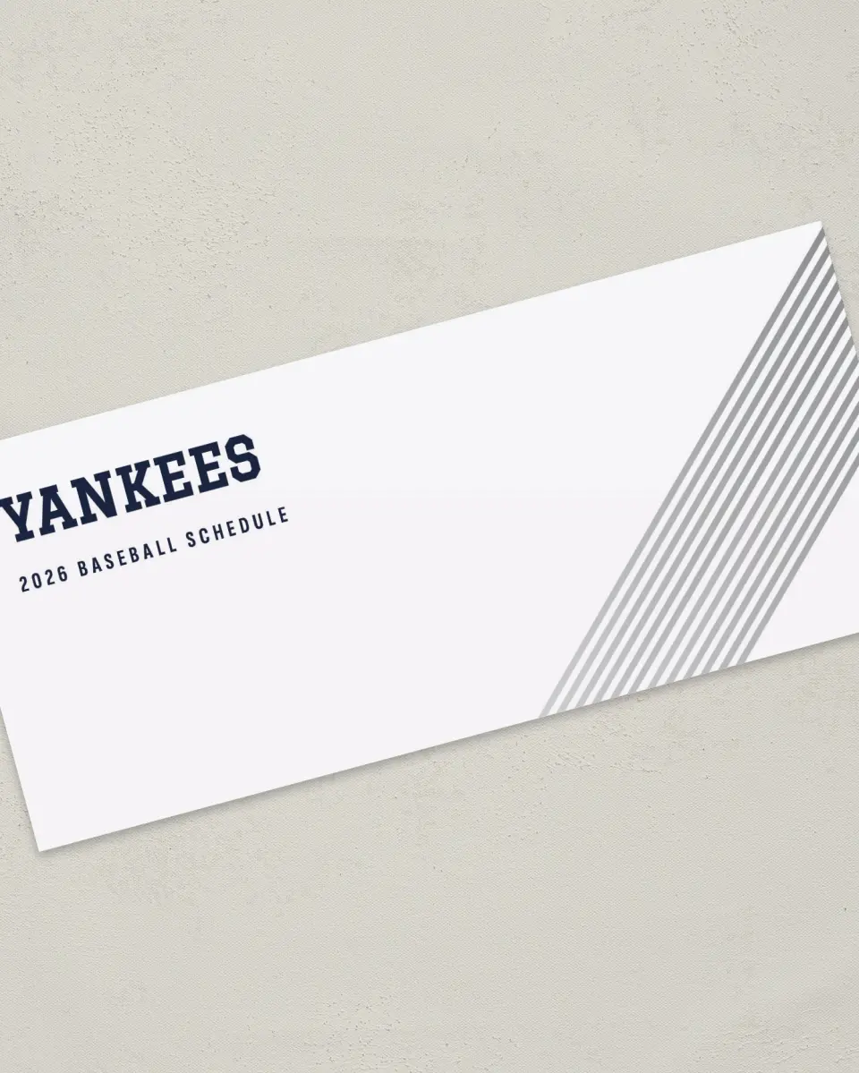 This is a 4" x 9" Baseball Insert called Yankees printed in full color