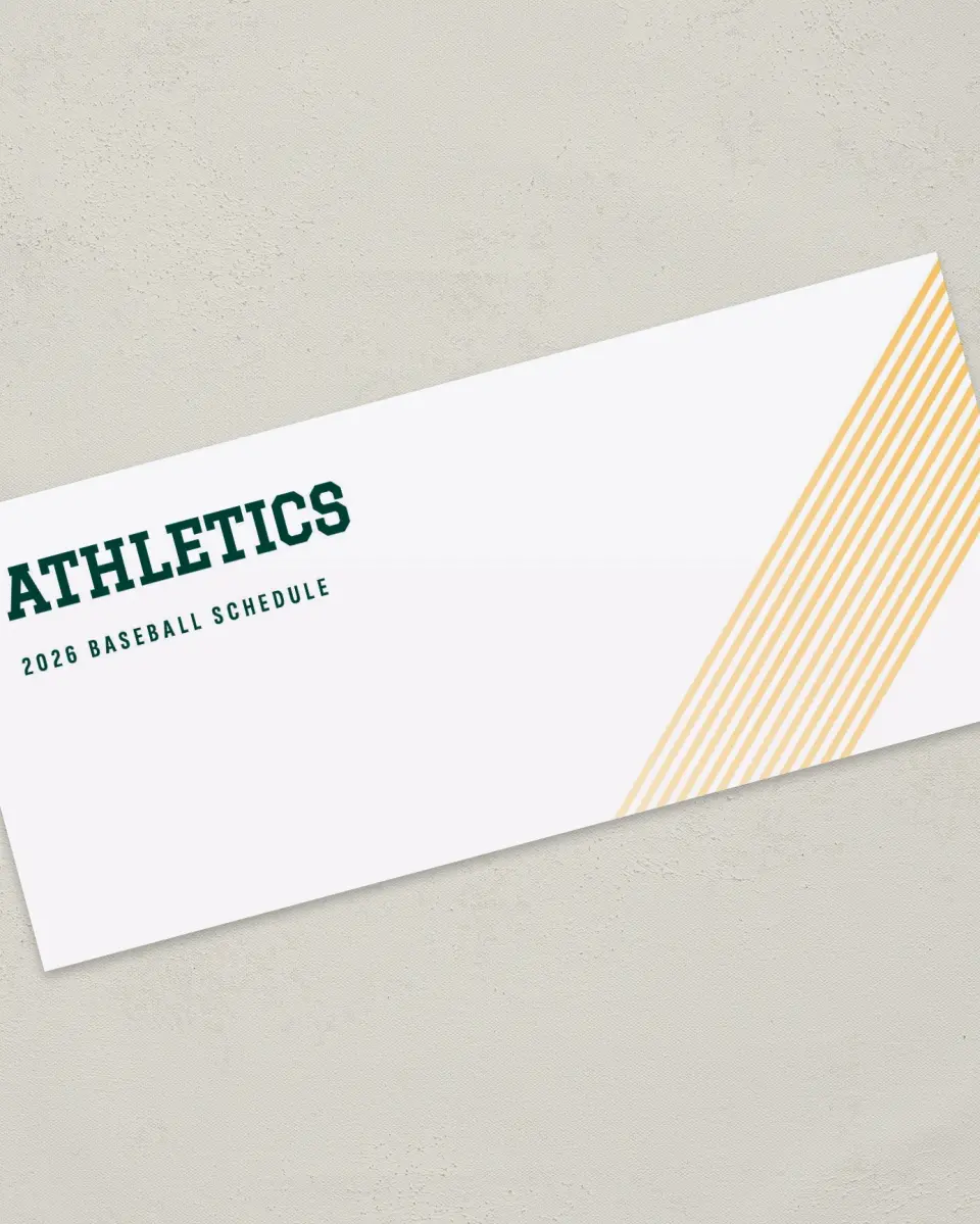 This is a 4" x 9" Baseball Insert called Athletics printed in full color