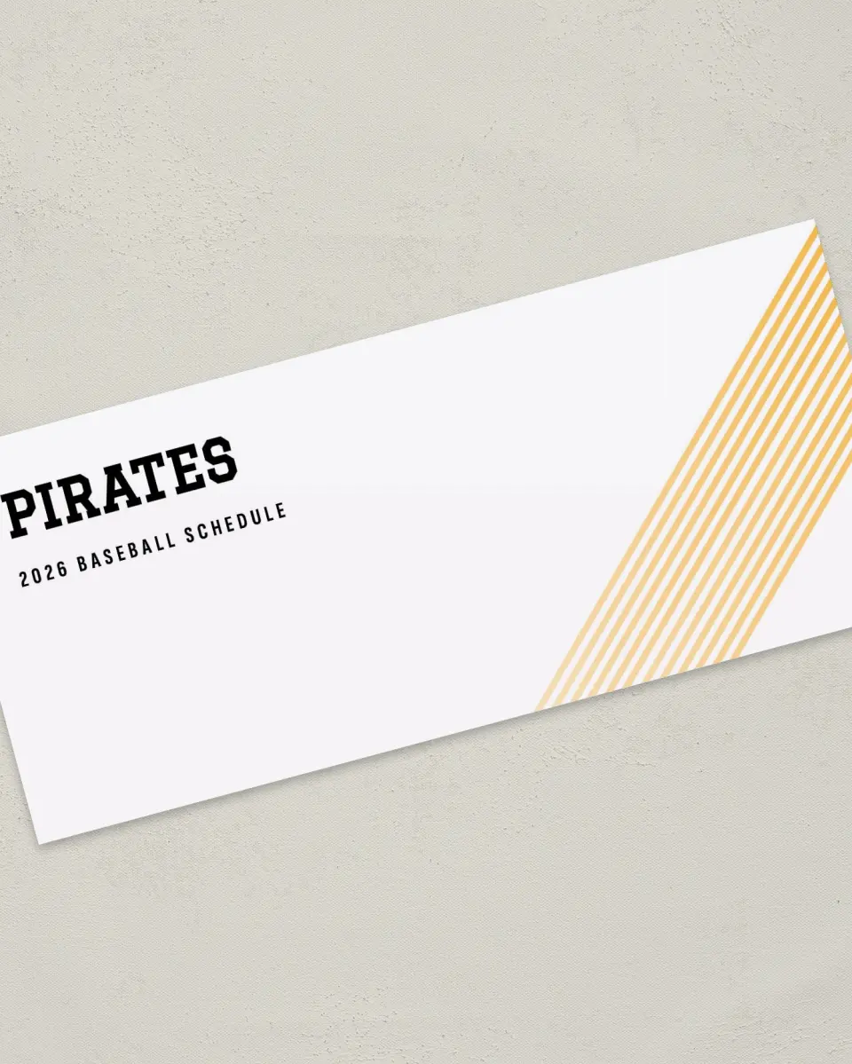 This is a 4" x 9" Baseball Insert called Pirates printed in full color