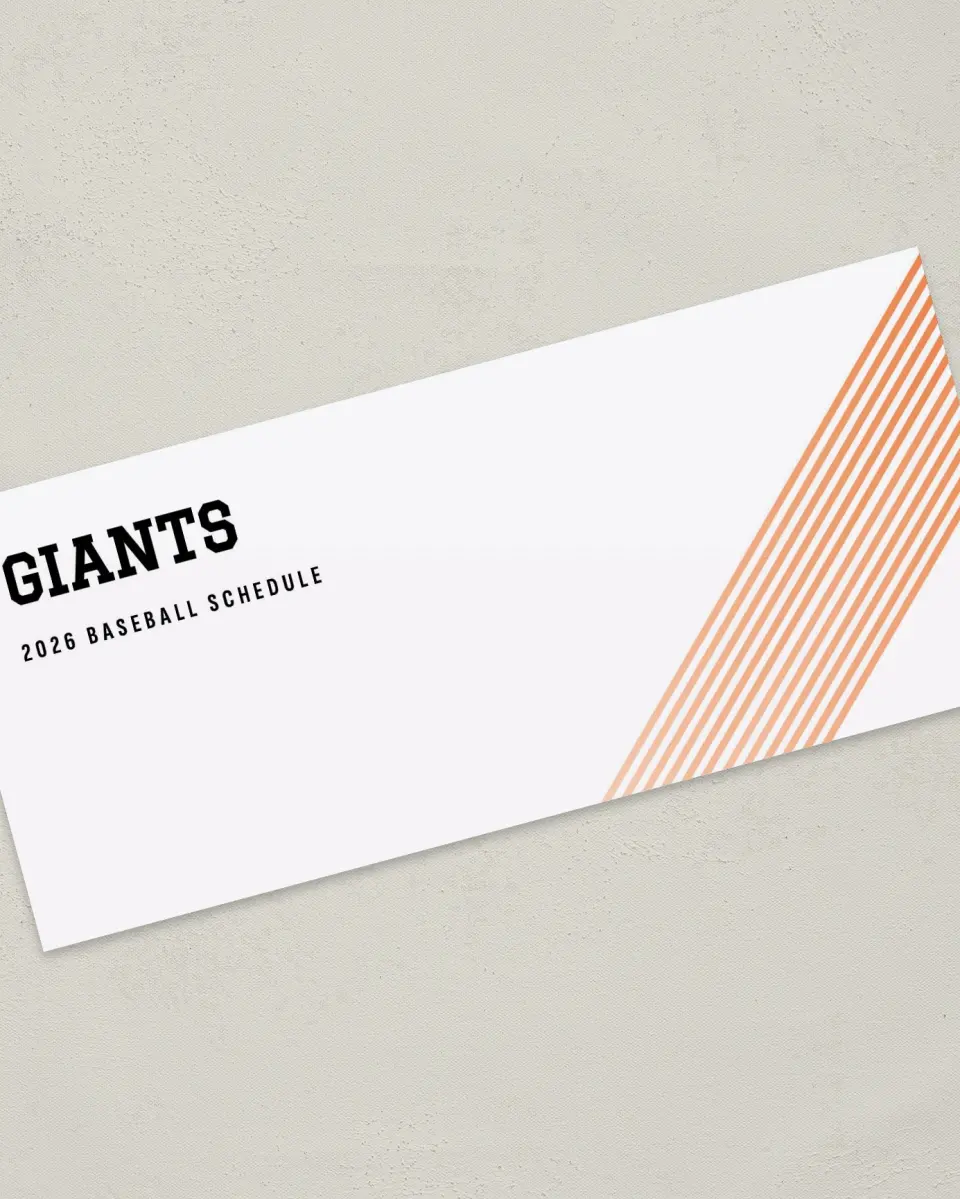 This is a 4" x 9" Baseball Insert called Giants printed in full color