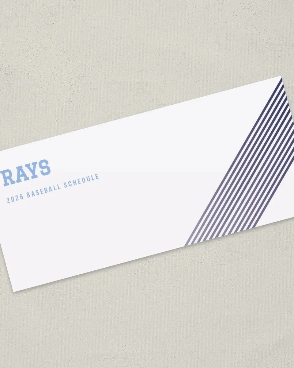 This is a 4" x 9" Baseball Insert called Rays printed in full color
