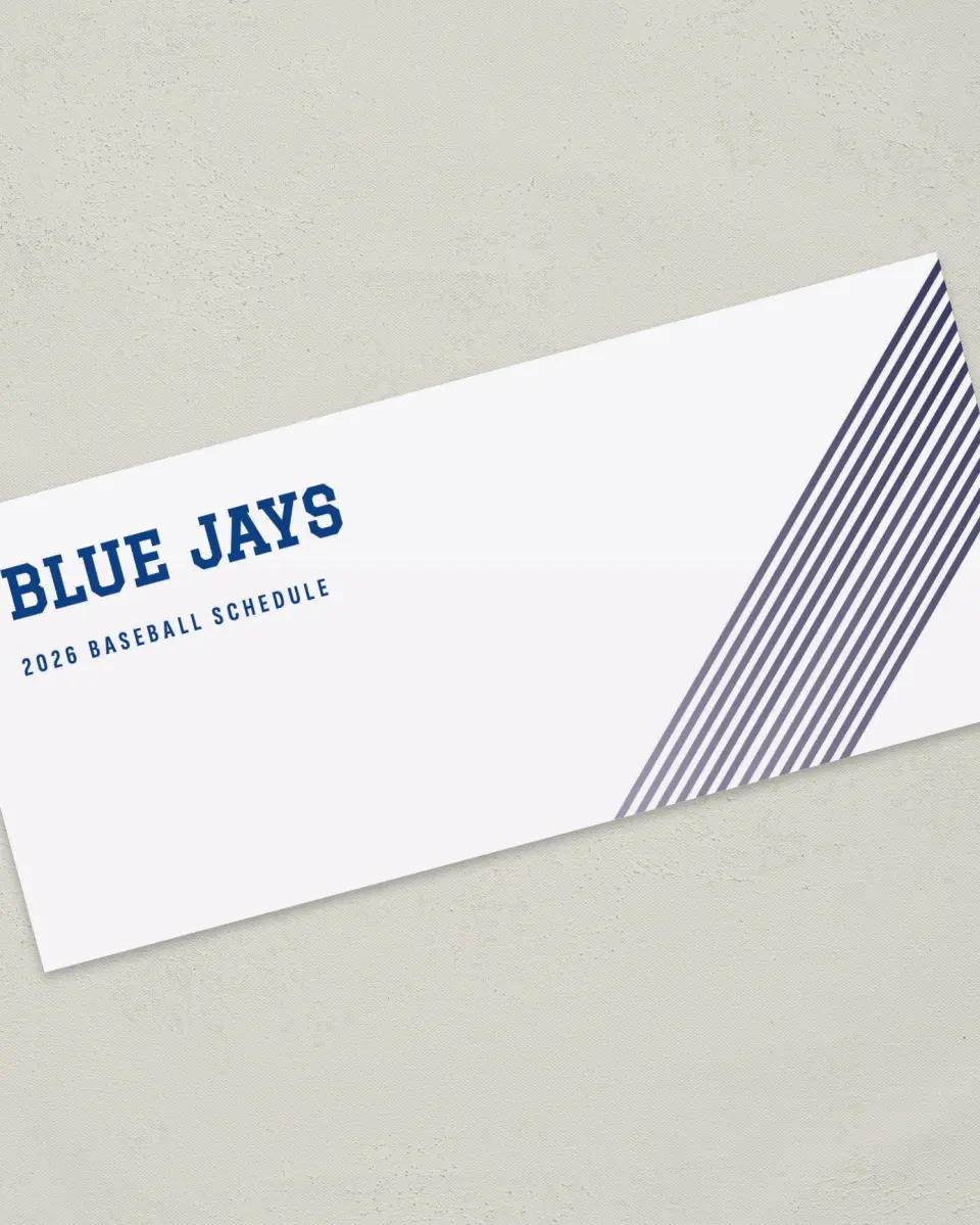 This is a 4" x 9" Baseball Insert called Blue Jays printed in full color