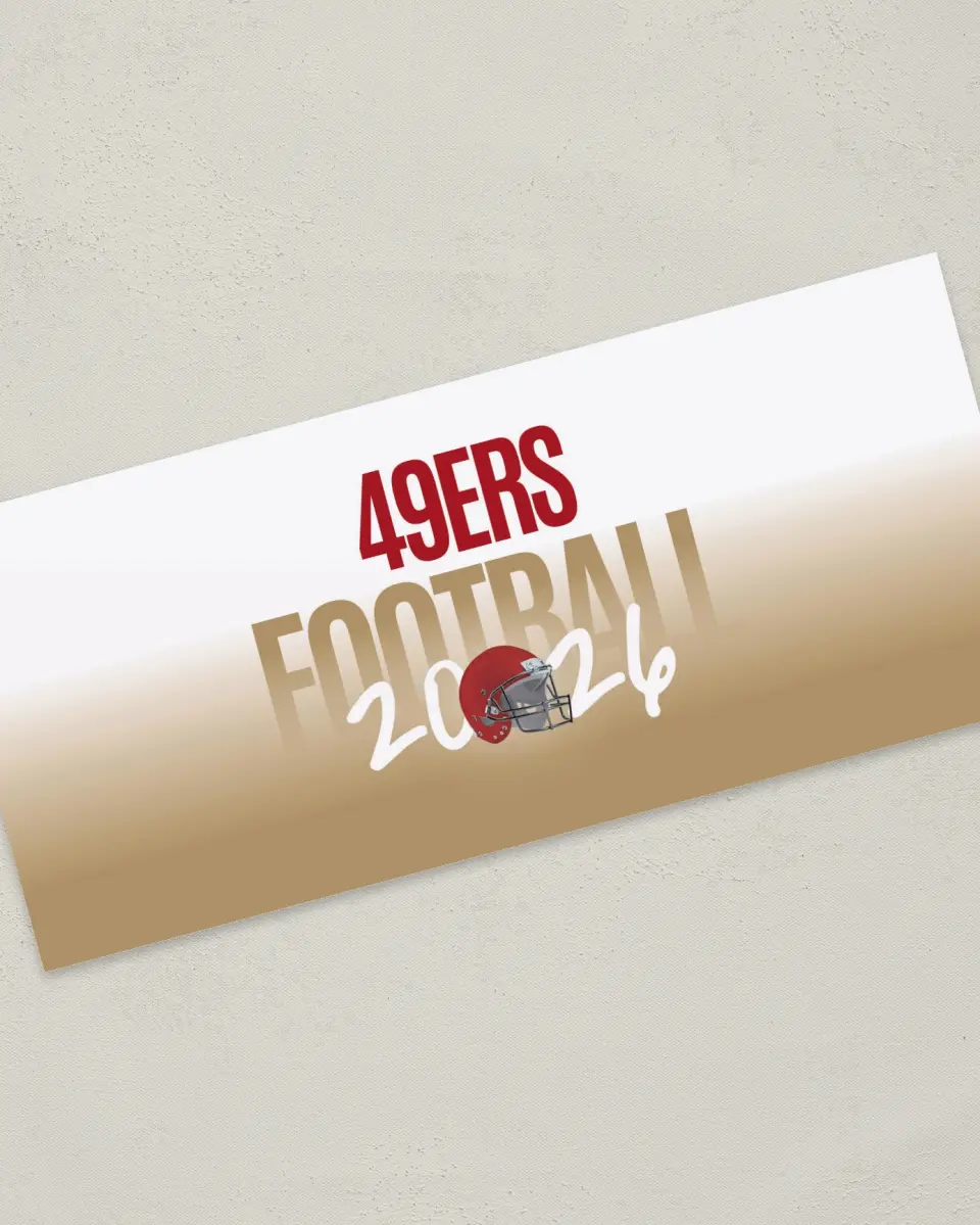 This is a 4" x 9" Football Insert called 49ers printed in full color