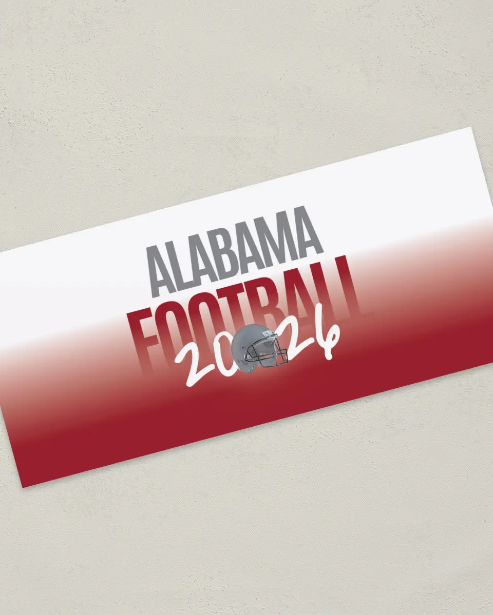 This is a 4" x 9" Football Insert called Alabama printed in full color