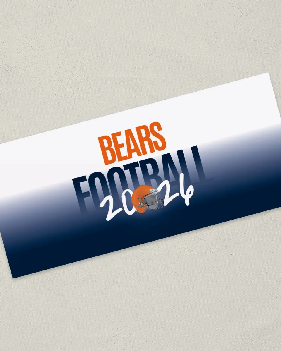 This is a 4" x 9" Football Insert called Bears printed in full color