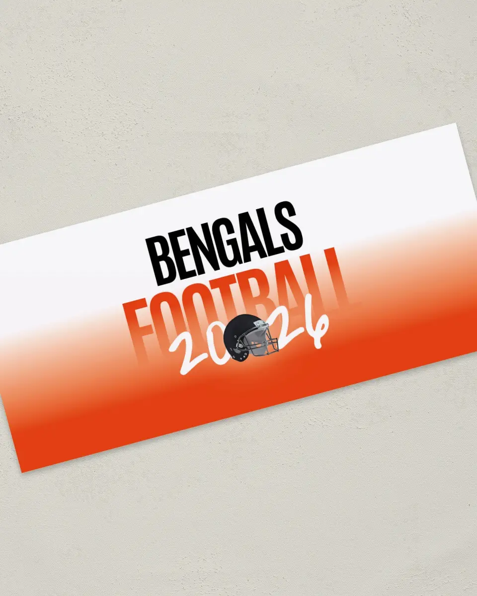 This is a 4" x 9" Football Insert called Bengals printed in full color