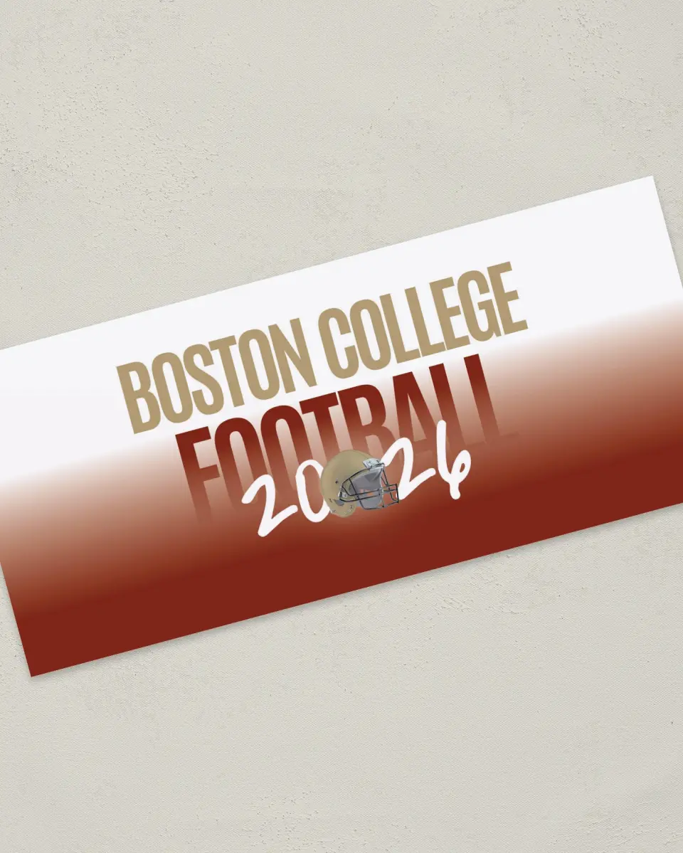 This is a 4" x 9" Football Insert called Boston College printed in full color