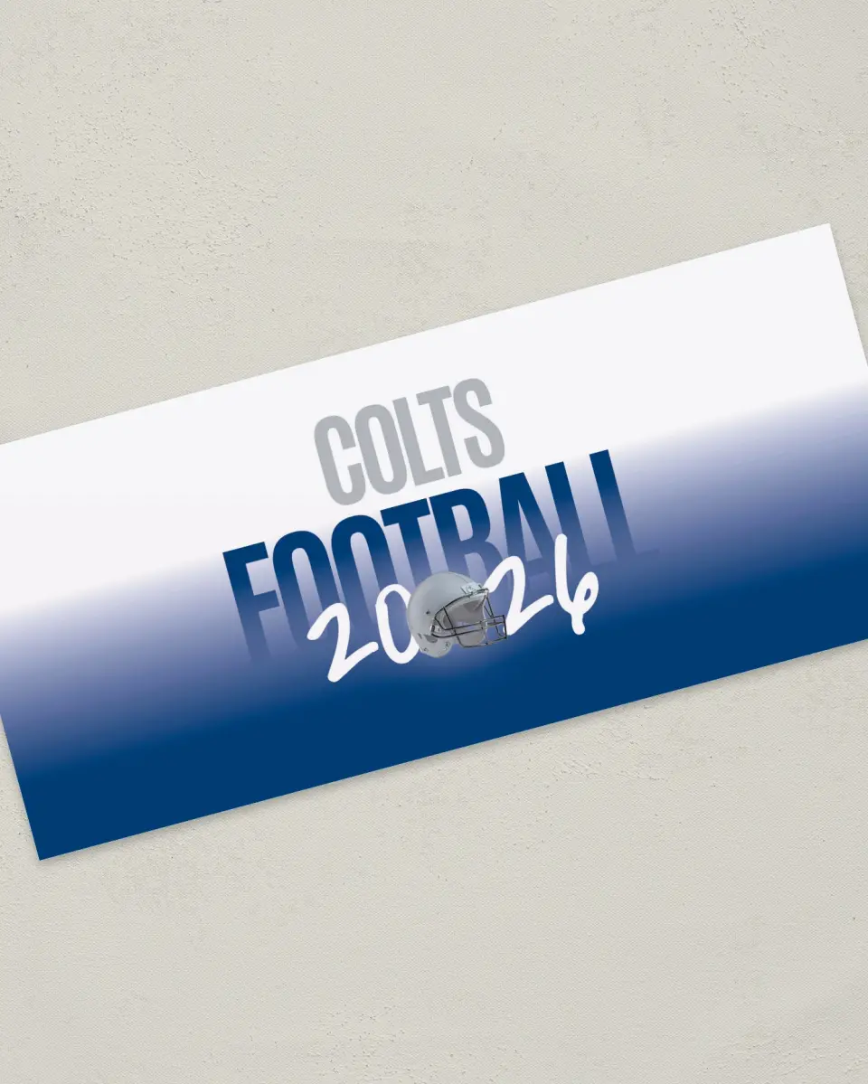 This is a 4" x 9" Football Insert called Colts printed in full color