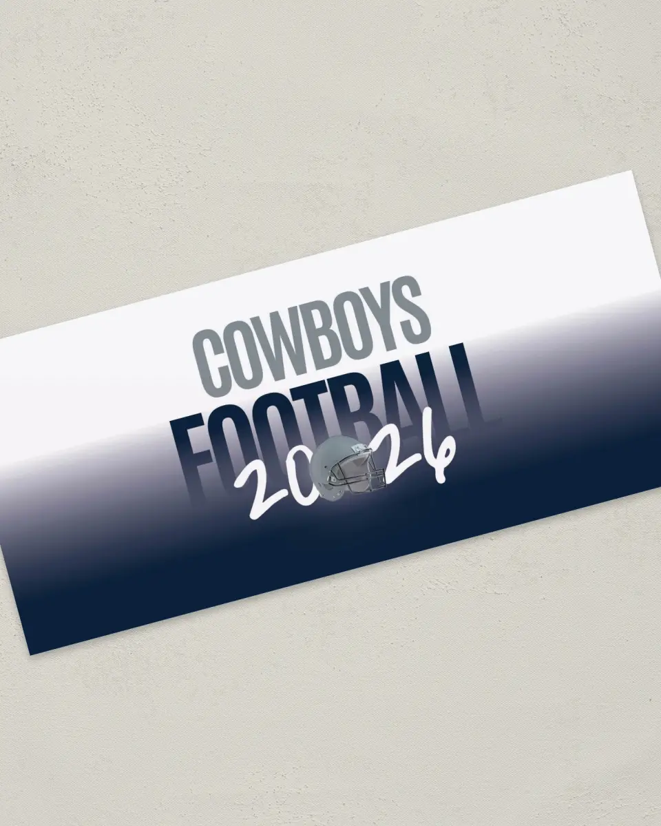 This is a 4" x 9" Football Insert called Cowboys printed in full color