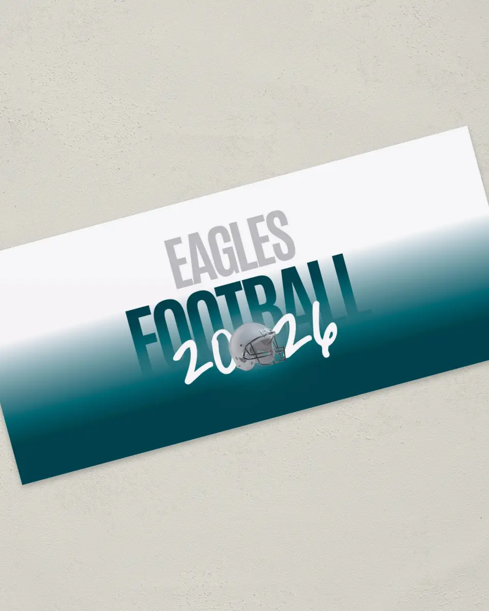This is a 4" x 9" Football Insert called Eagles printed in full color