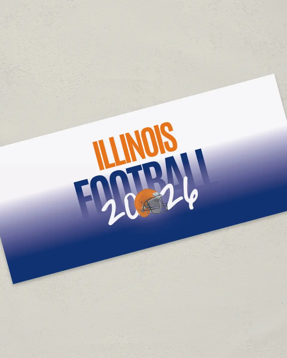 This is a 4" x 9" Football Insert called Illinois printed in full color