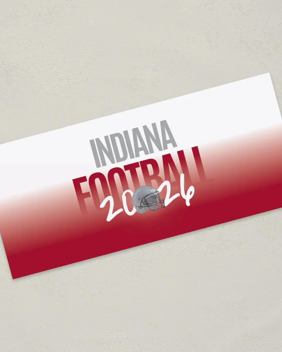 This is a 4" x 9" Football Insert called Indiana printed in full color