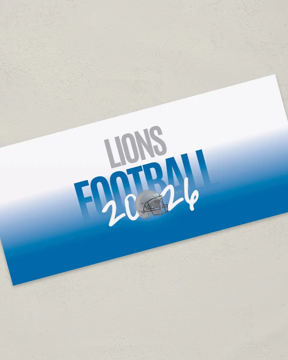 This is a 4" x 9" Football Insert called Lions printed in full color