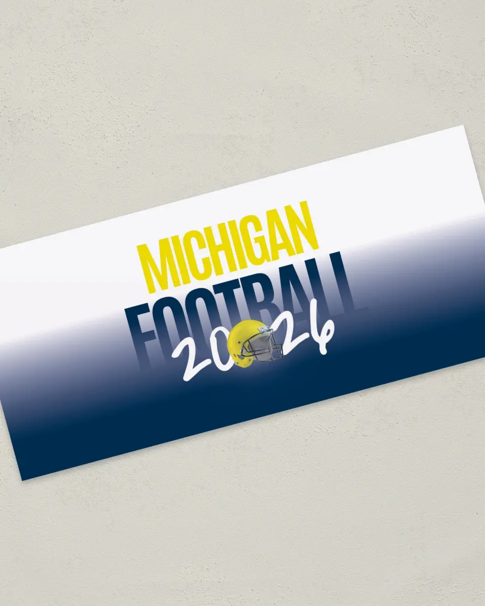 This is a 4" x 9" Football Insert called Michigan printed in full color