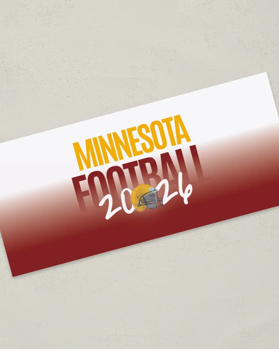 This is a 4" x 9" Football Insert called Minnesota printed in full color