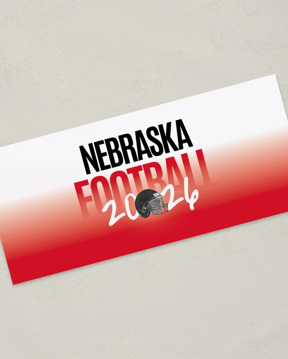 This is a 4" x 9" Football Insert called Nebraska printed in full color