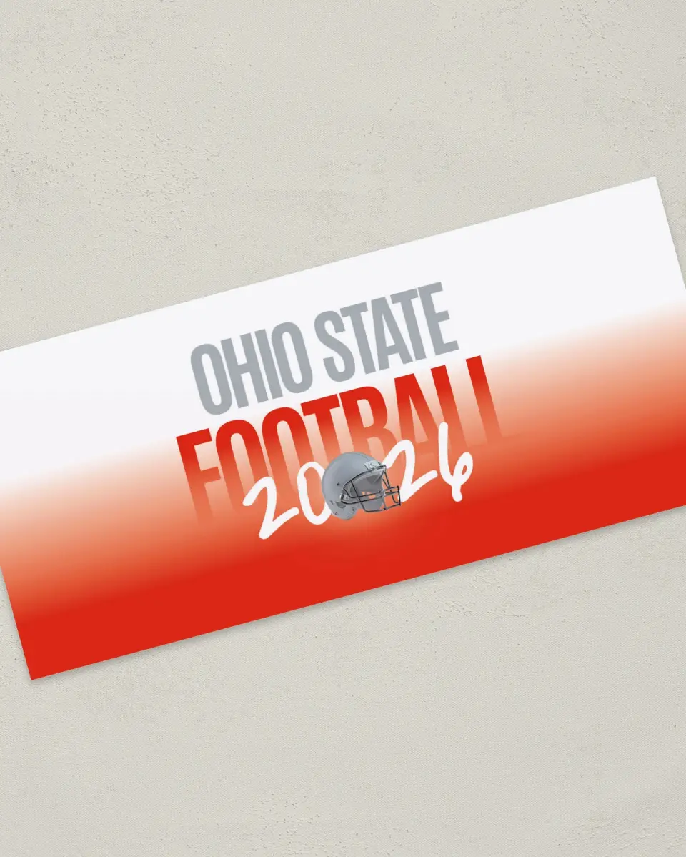This is a 4" x 9" Football Insert called Ohio State printed in full color