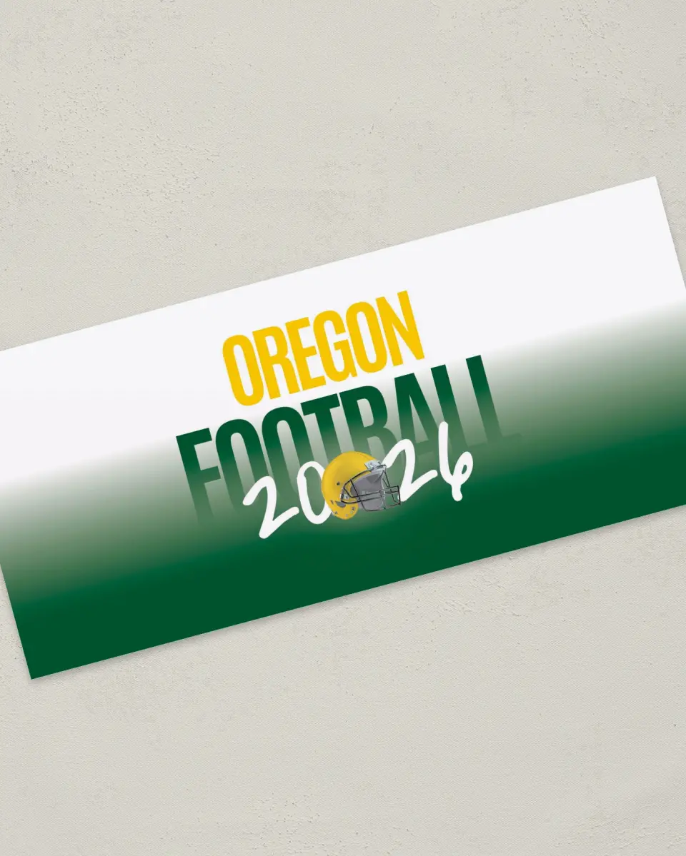 This is a 4" x 9" Football Insert called Oregon printed in full color