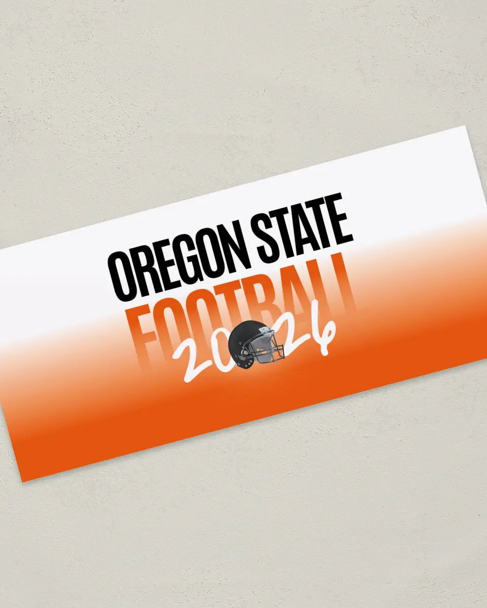 This is a 4" x 9" Football Insert called Oregon State printed in full color