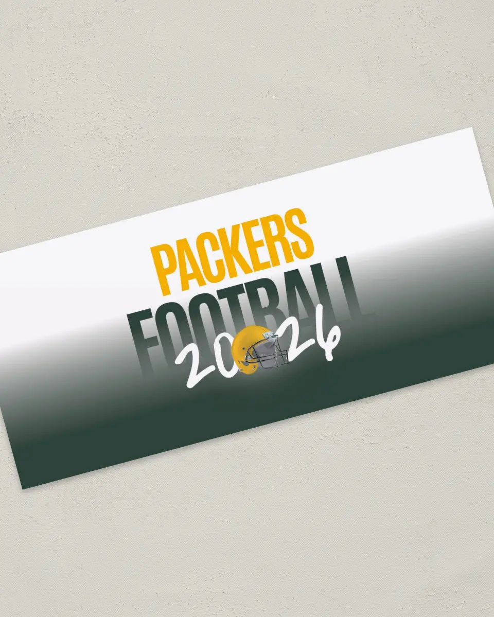 This is a 4" x 9" Football Insert called Packers printed in full color