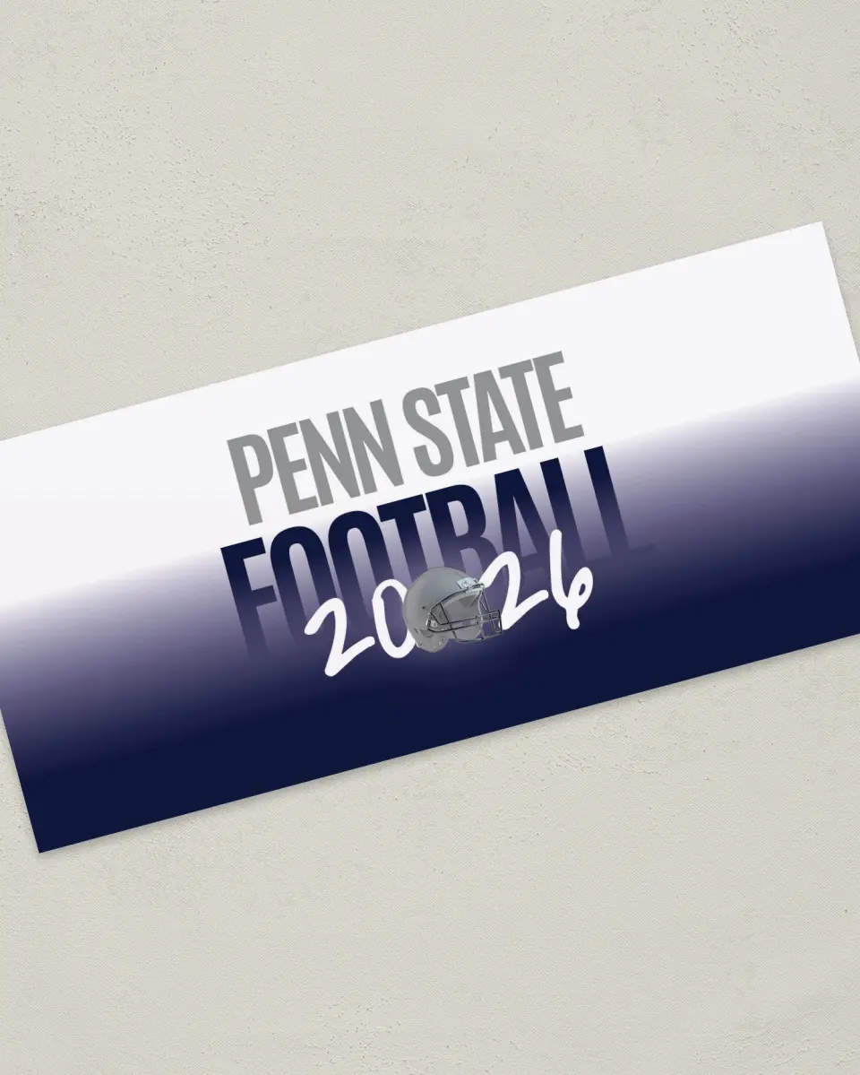 This is a 4" x 9" Football Insert called Penn State printed in full color