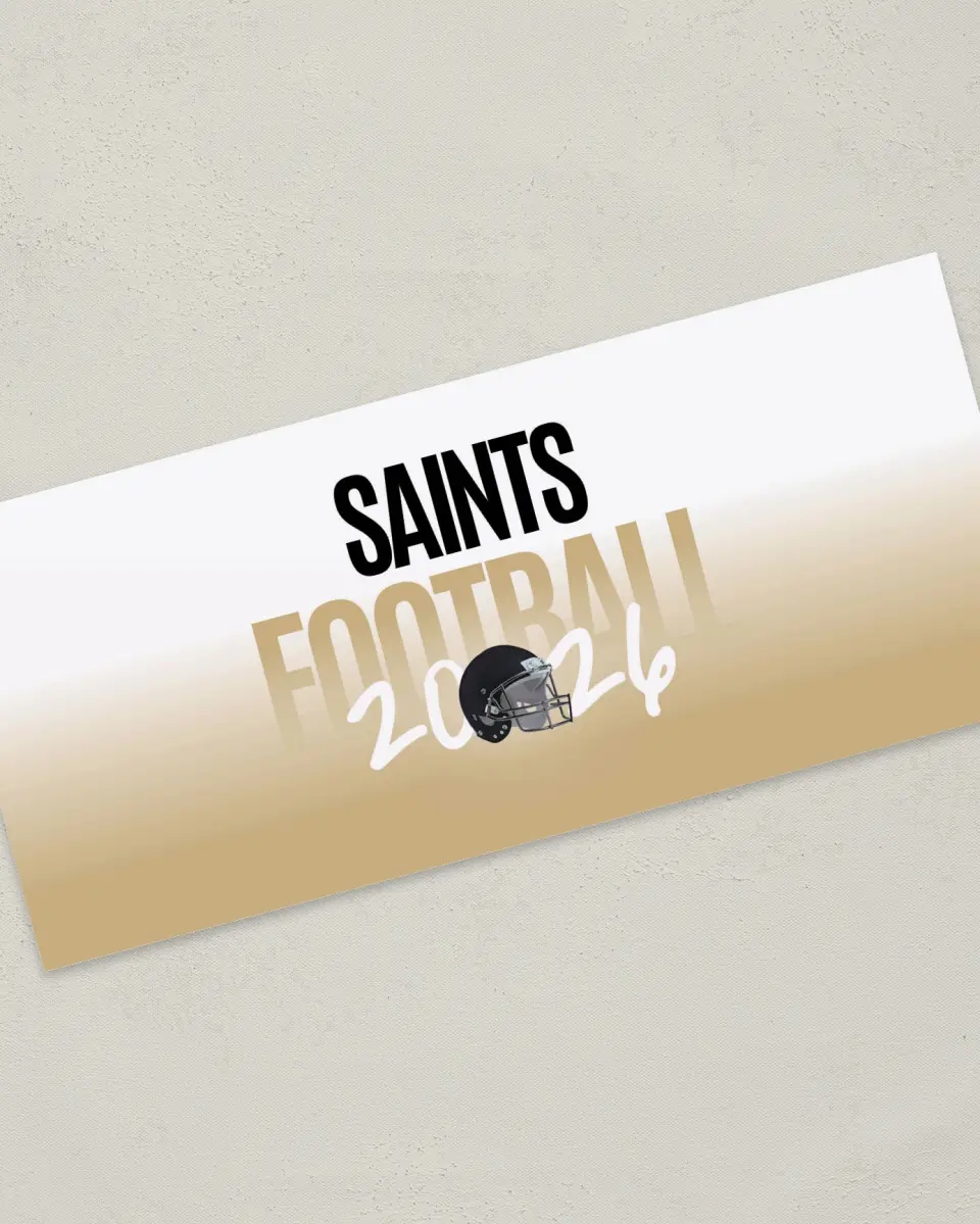 This is a 4" x 9" Football Insert called Saints printed in full color