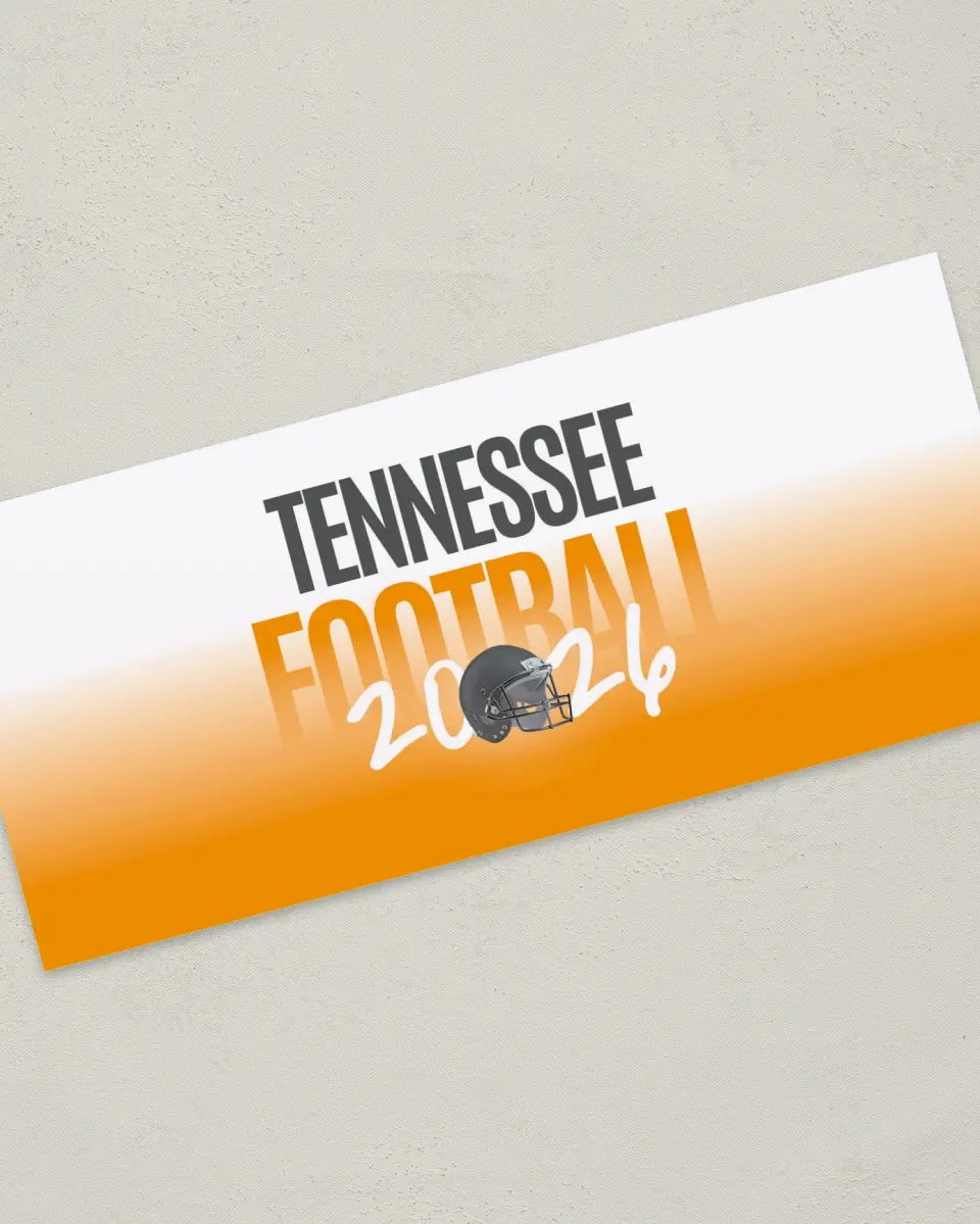 This is a 4" x 9" Football Insert called Tennessee printed in full color