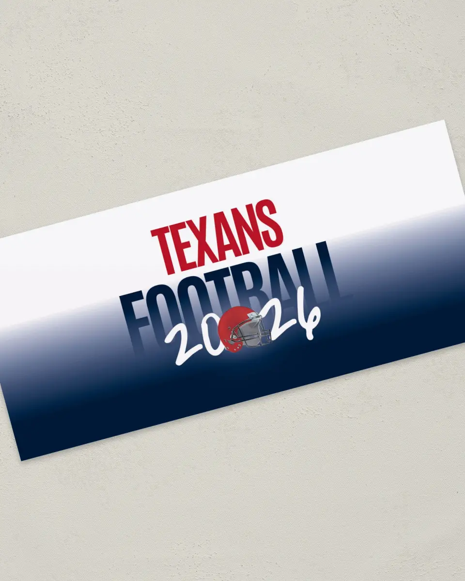 This is a 4" x 9" Football Insert called Texans printed in full color