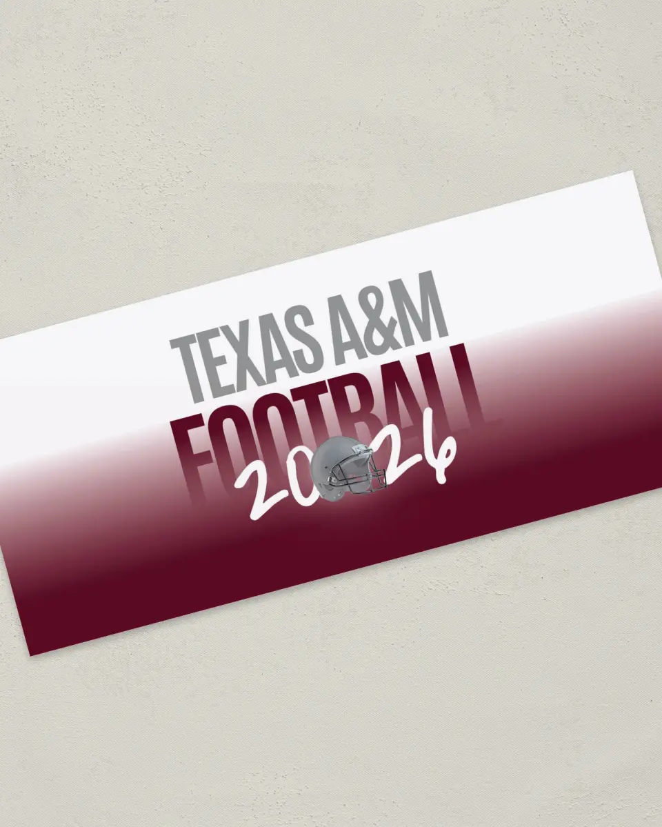 This is a 4" x 9" Football Insert called Texas A&M printed in full color