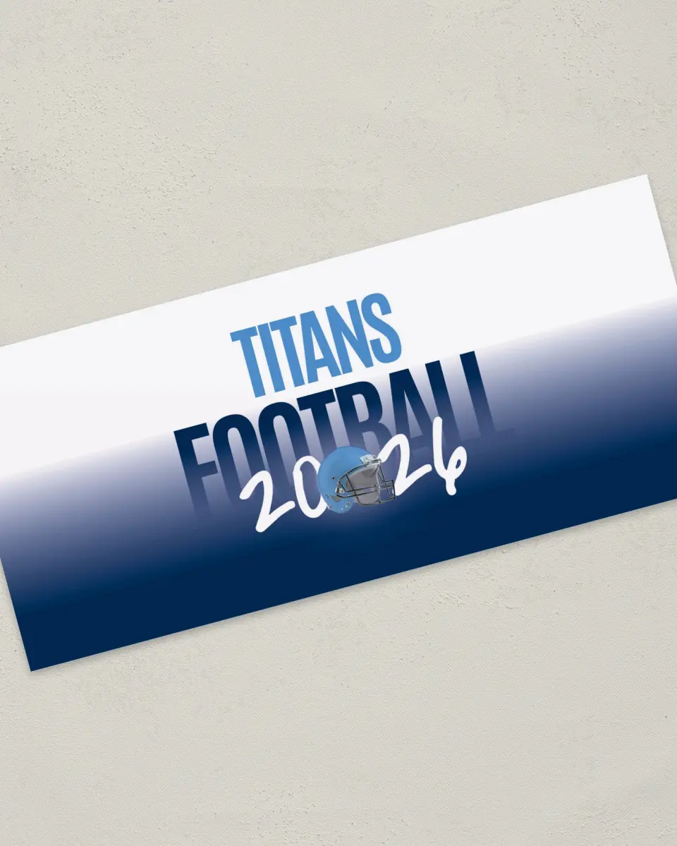 This is a 4" x 9" Football Insert called Titans printed in full color