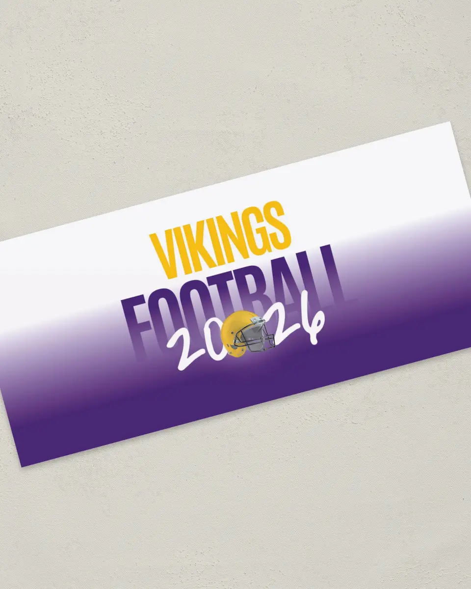 This is a 4" x 9" Football Insert called Vikings printed in full color