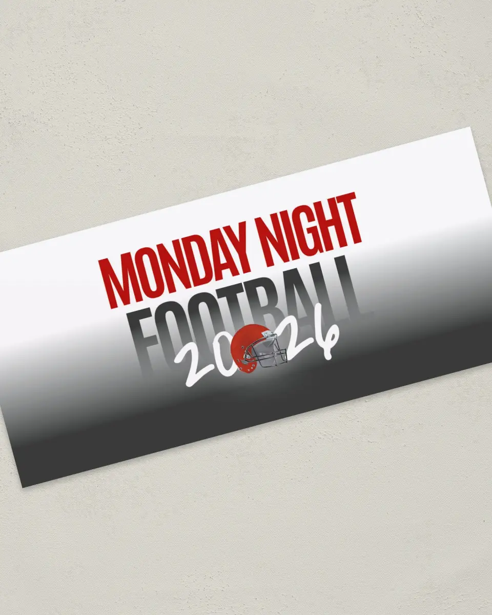This is a 4" x 9" Football Insert called Monday Night printed in full color