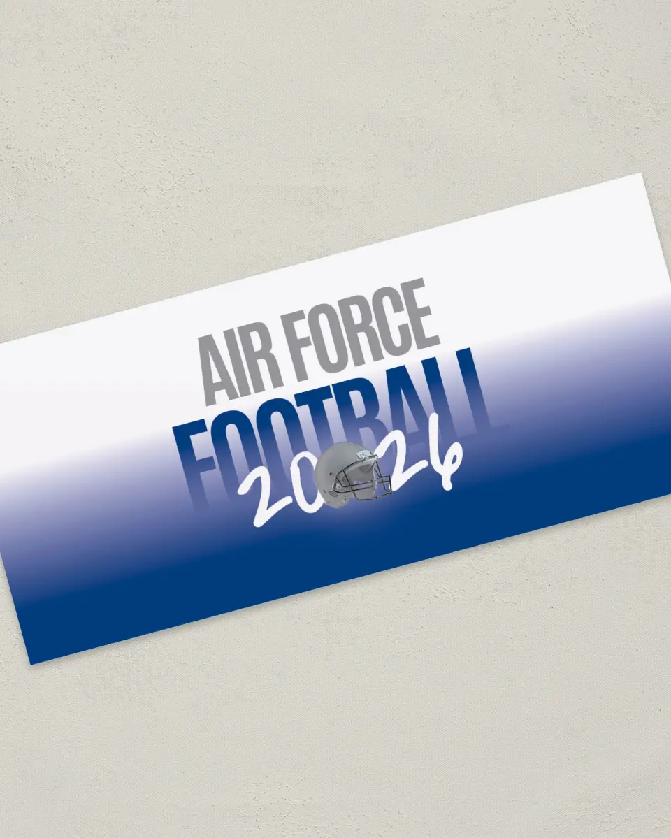 This is a 4" x 9" Football Insert called Air Force Academy printed in full color