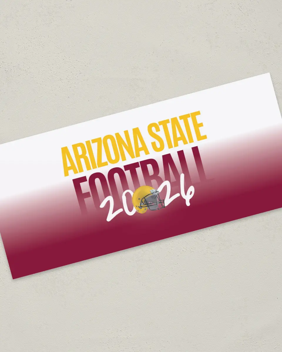 This is a 4" x 9" Football Insert called Arizona State Sun Devils printed in full color