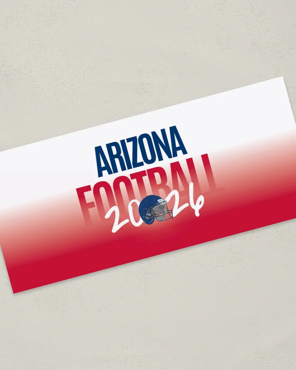 This is a 4" x 9" Football Insert called Arizona Wildcats printed in full color